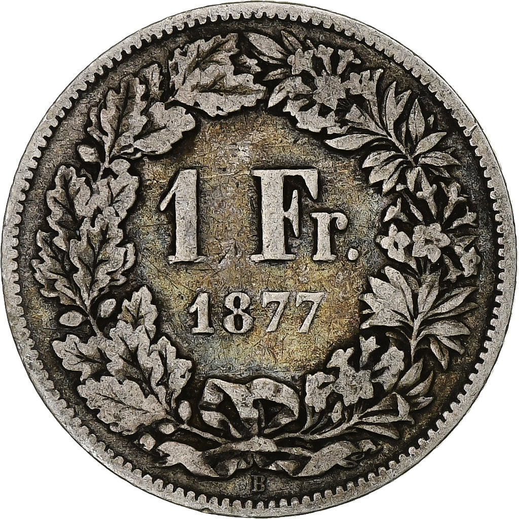 Münze, Schweiz, Franc, 1877, Bern, S, Silber, KM:24