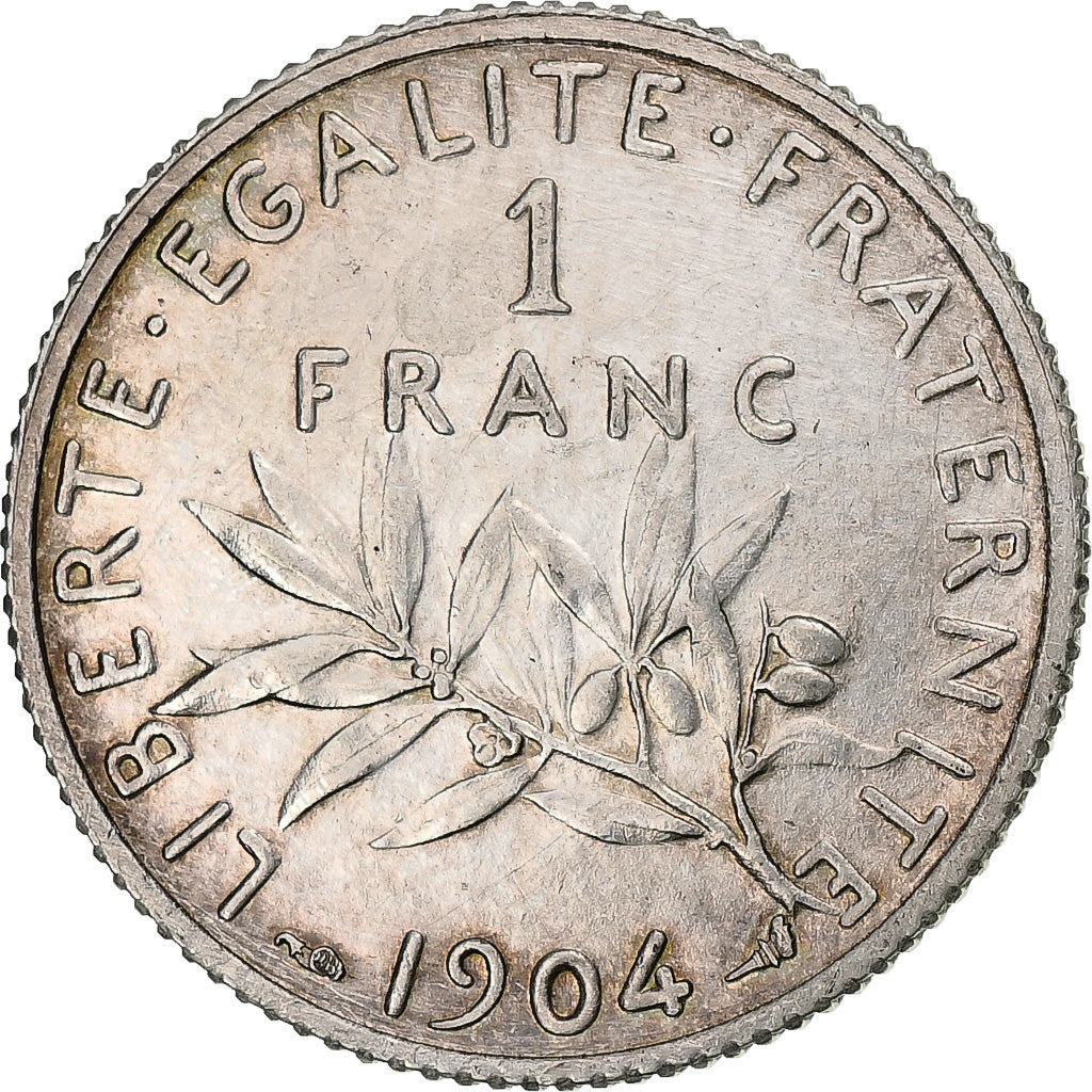 Coin, France, Semeuse, Franc, 1904, Paris, AU(55-58), Silver, KM:844.1