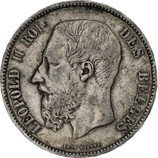 Monnaie, Belgique, Leopold II, 5 Francs, 5 Frank, 1868, TB+, Argent, KM:24