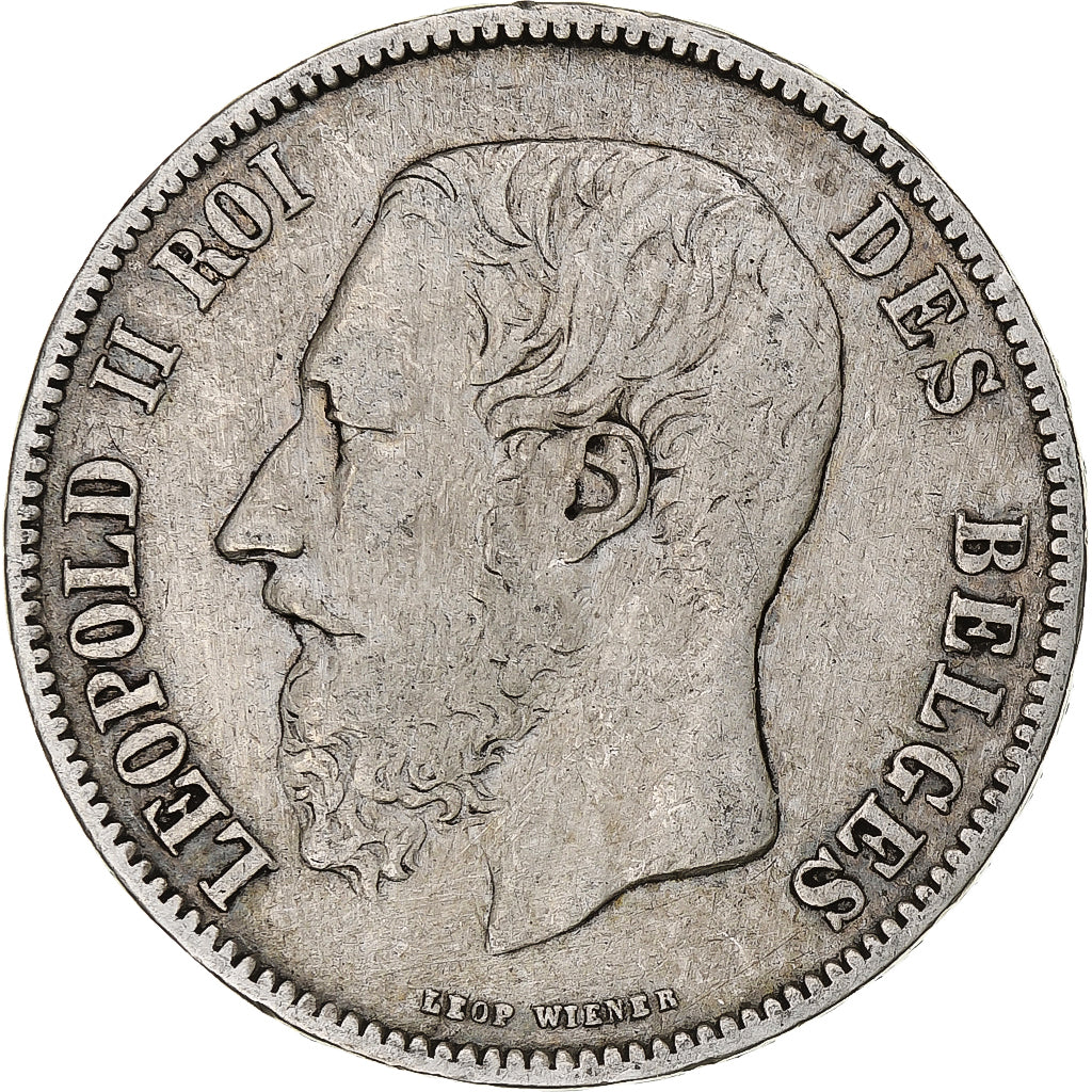 Coin, Belgium, Leopold II, 5 Francs, 5 Frank, 1868, VF(30-35), Silver, KM:24