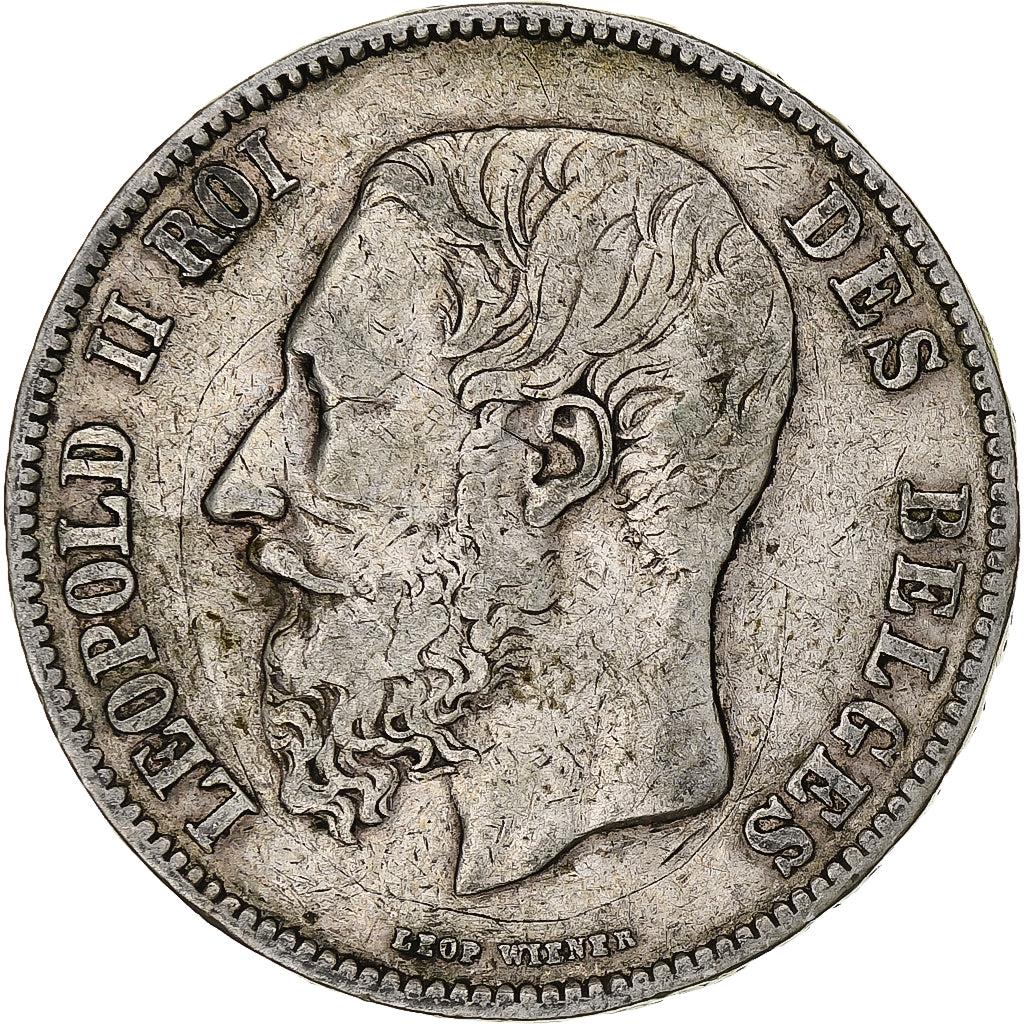 Munten, België, Leopold II, 5 Francs, 5 Frank, 1868, FR+, Zilver, KM:24
