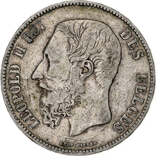 Munten, België, Leopold II, 5 Francs, 5 Frank, 1868, FR+, Zilver, KM:24