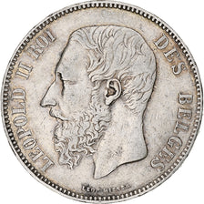 Monnaie, Belgique, Leopold II, 5 Francs, 5 Frank, 1868, TB+, Argent, KM:24