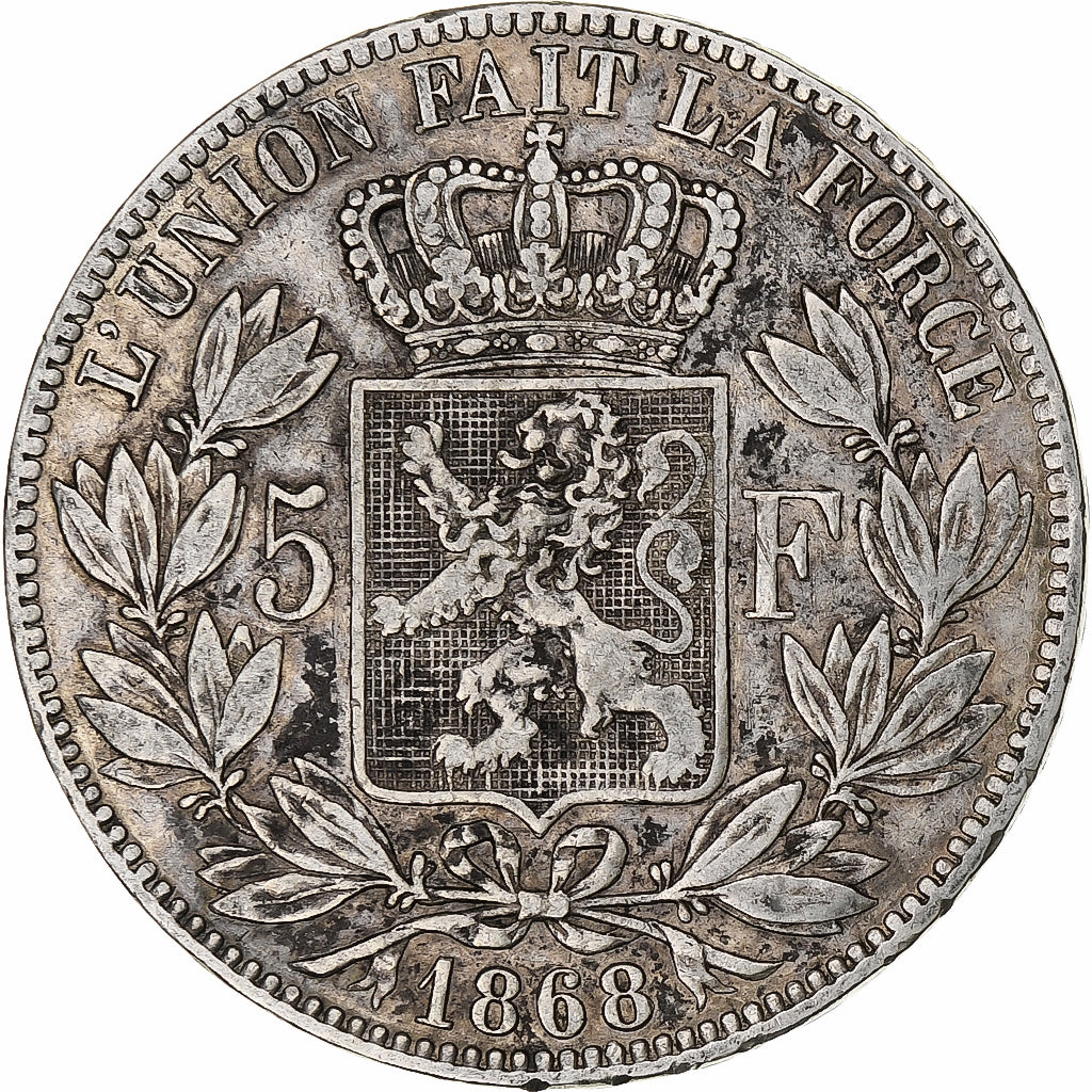 Monnaie, Belgique, Leopold II, 5 Francs, 5 Frank, 1868, TB+, Argent, KM:24