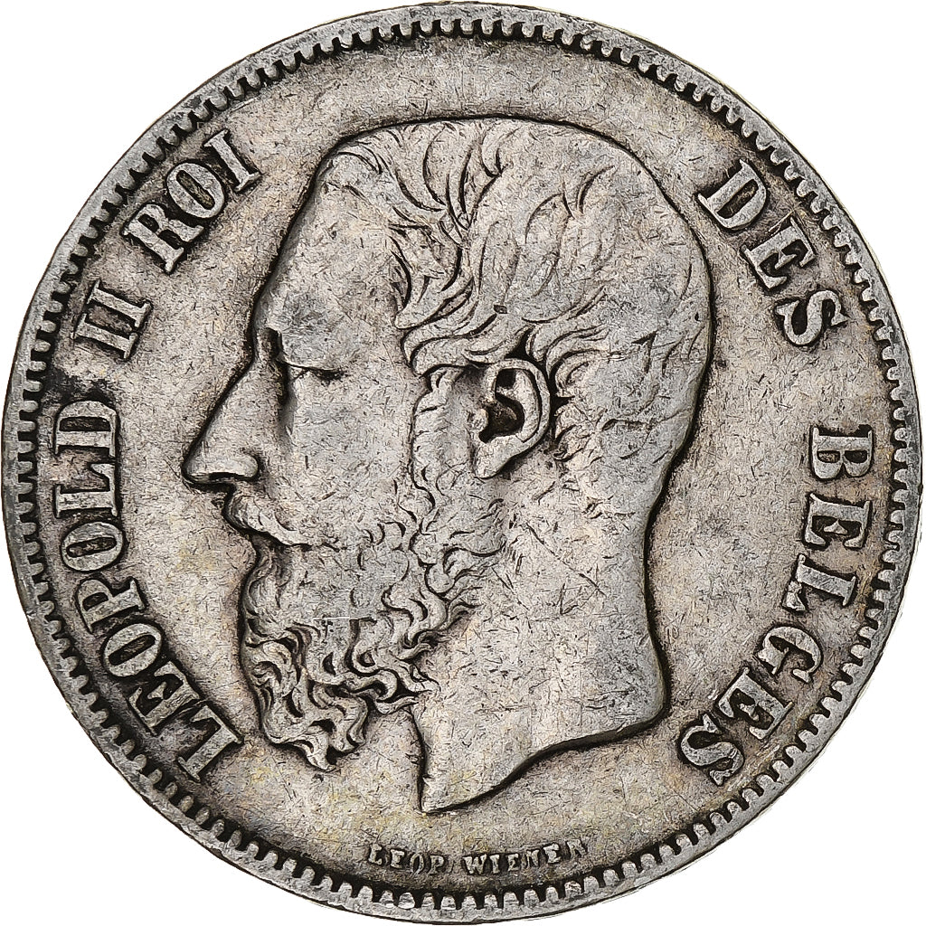 Coin, Belgium, Leopold II, 5 Francs, 5 Frank, 1869, VF(20-25), Silver, KM:24
