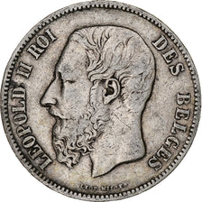 Coin, Belgium, Leopold II, 5 Francs, 5 Frank, 1869, VF(20-25), Silver, KM:24