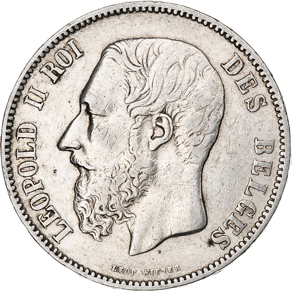 Coin, Belgium, Leopold II, 5 Francs, 5 Frank, 1869, VF(20-25), Silver, KM:24