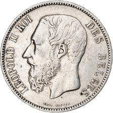 Coin, Belgium, Leopold II, 5 Francs, 5 Frank, 1869, VF(20-25), Silver, KM:24