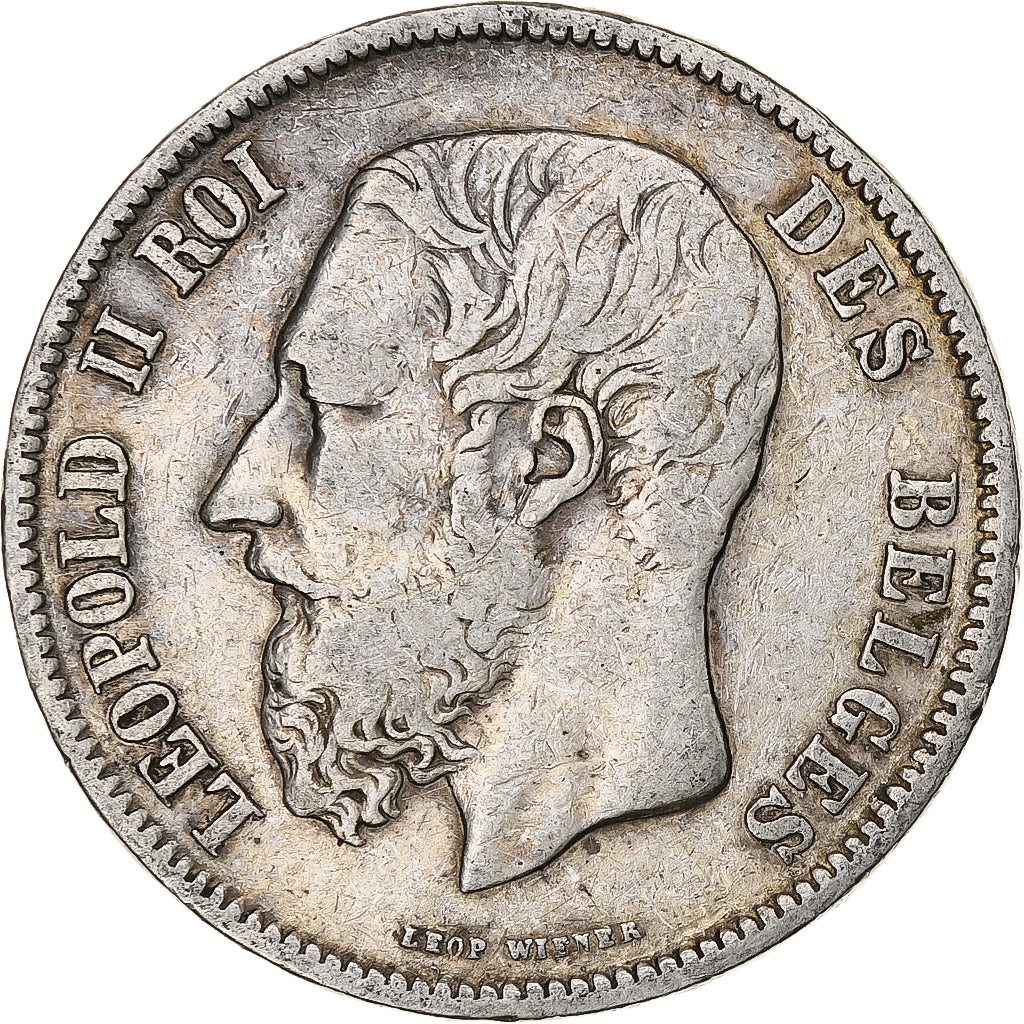 Coin, Belgium, Leopold II, 5 Francs, 5 Frank, 1869, VF(20-25), Silver, KM:24