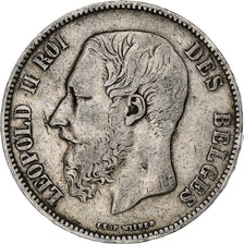 Coin, Belgium, Leopold II, 5 Francs, 5 Frank, 1869, VF(30-35), Silver, KM:24
