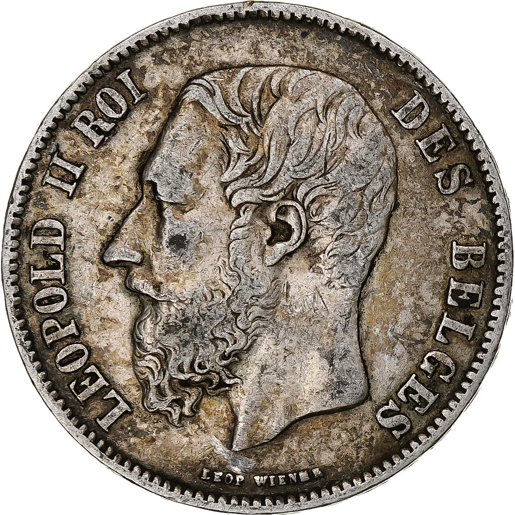 Munten, België, Leopold II, 5 Francs, 5 Frank, 1869, FR+, Zilver, KM:24