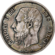Coin, Belgium, Leopold II, 5 Francs, 5 Frank, 1869, VF(30-35), Silver, KM:24