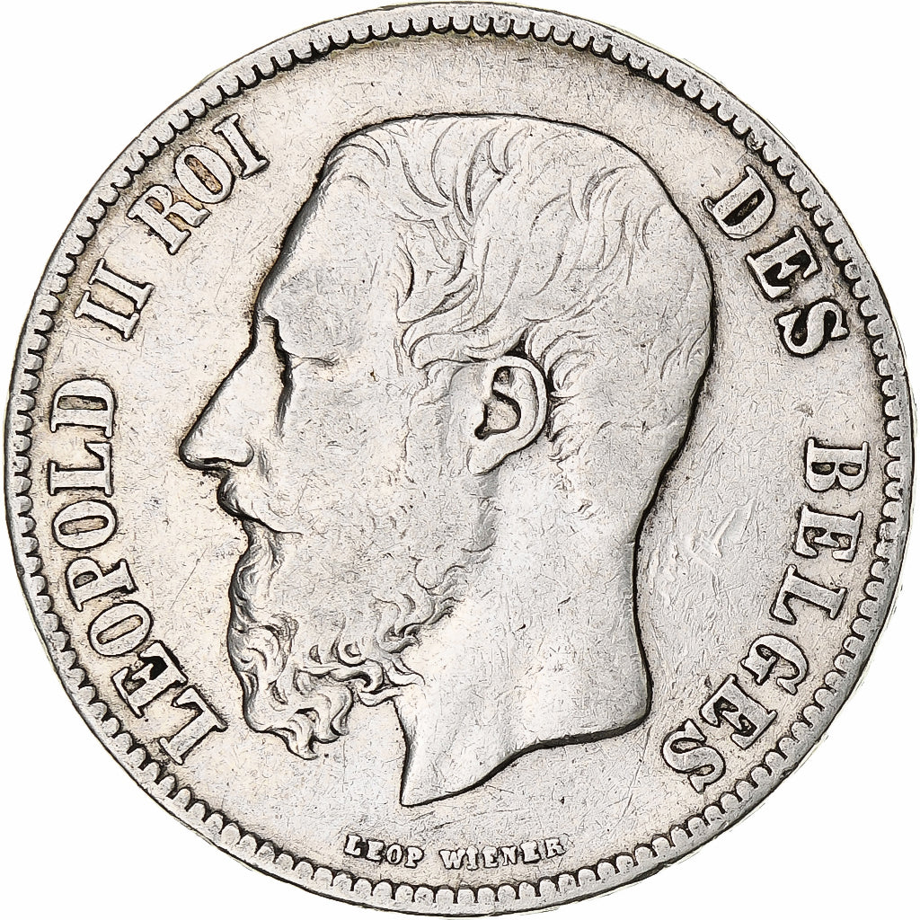 Münze, Belgien, Leopold II, 5 Francs, 5 Frank, 1870, Brussels, S, Silber, KM:24