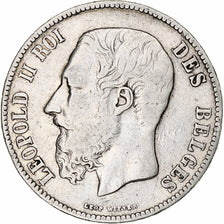Münze, Belgien, Leopold II, 5 Francs, 5 Frank, 1870, Brussels, S, Silber, KM:24