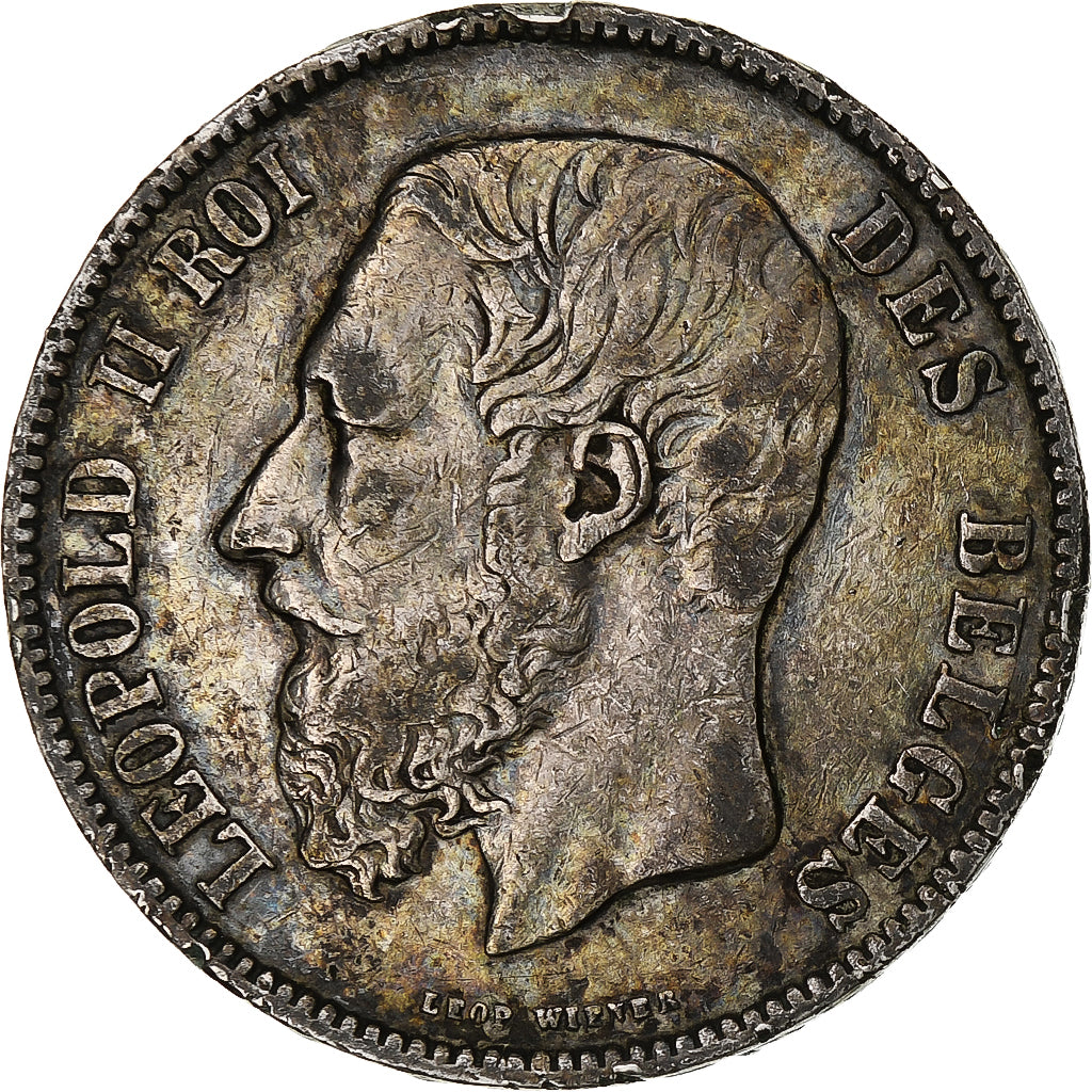 Moneta, Belgio, Leopold II, 5 Francs, 5 Frank, 1870, Brussels, MB+, Argento