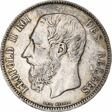 Coin, Belgium, Leopold II, 5 Francs, 5 Frank, 1870, Brussels, EF(40-45), Silver