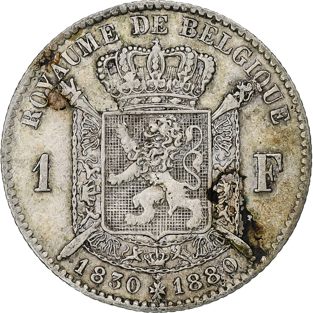 Coin, Belgium, Leopold II, Franc, 1880, VF(30-35), Silver, KM:38