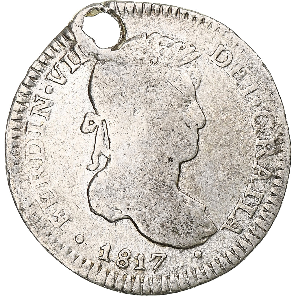 Coin, Peru, Real, 1817, Lima, Lima, VG(8-10), Silver, KM:114.1