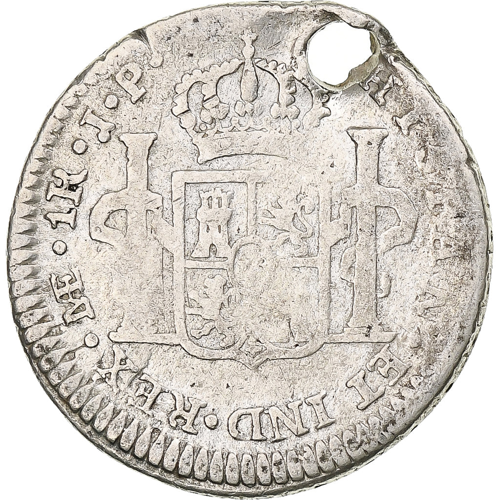 Coin, Peru, Real, 1817, Lima, Lima, VG(8-10), Silver, KM:114.1