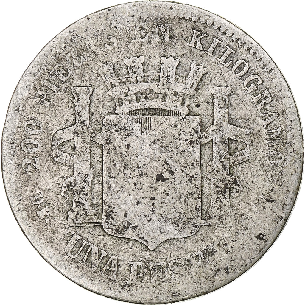 Munten, Spanje, Provisional Government, Peseta, 1870, ZG, Zilver, KM:653