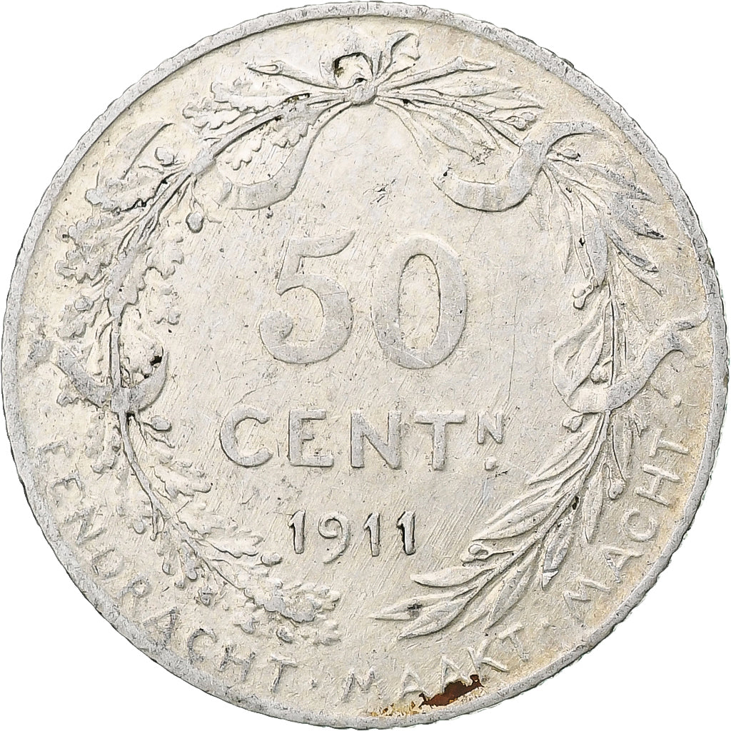 Münze, Belgien, 50 Centimes, 1911, SS, Silber, KM:71
