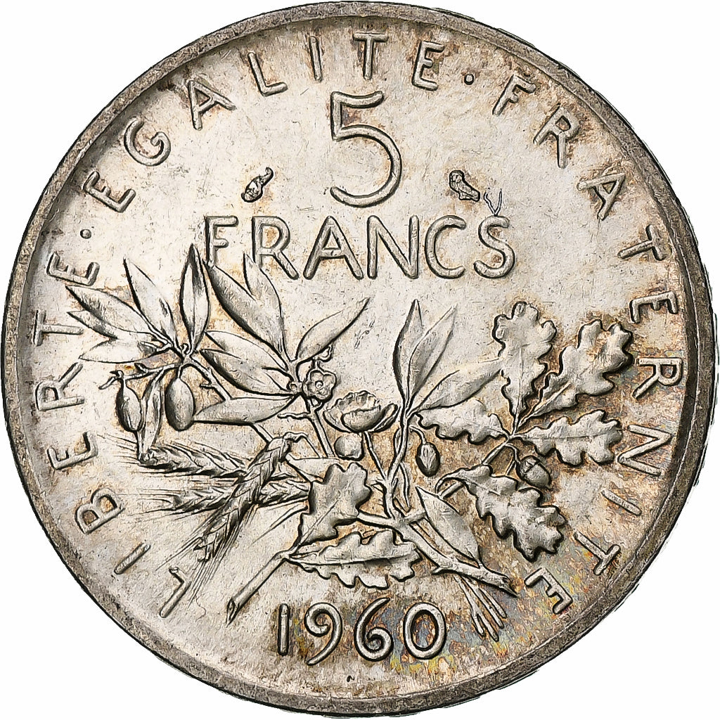 France, Semeuse, 5 Francs, 1960, SPL, Argent, Gadoury:770, KM:926