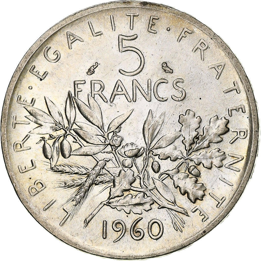 Francia, Semeuse, 5 Francs, 1960, SPL, Argento, KM:926, Gadoury:770, Le