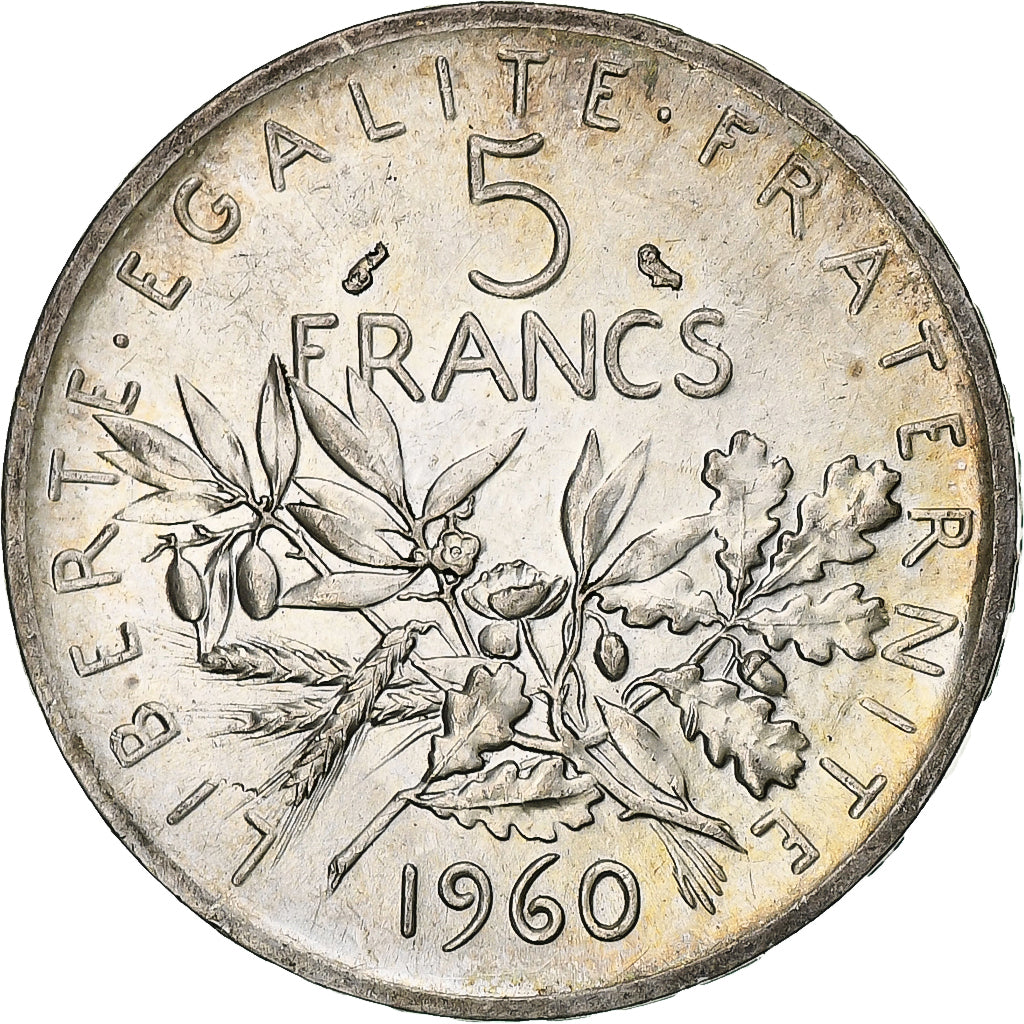 Francia, Semeuse, 5 Francs, 1960, SPL, Argento, KM:926, Gadoury:770, Le