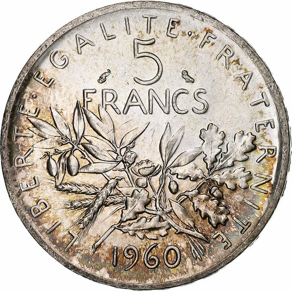 Francia, Semeuse, 5 Francs, 1960, SPL, Argento, KM:926, Gadoury:770, Le