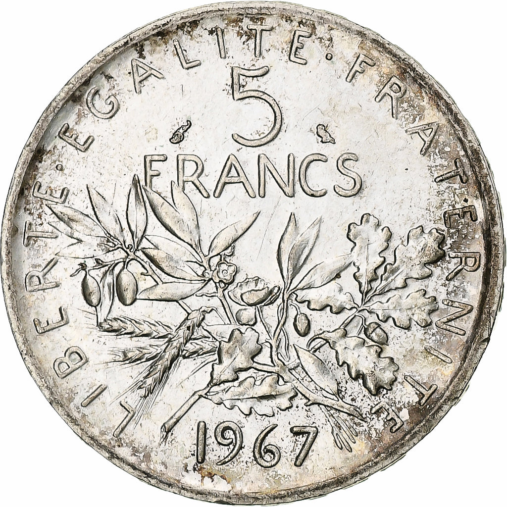 Francia, Semeuse, 5 Francs, 1967, Paris, SPL-, Argento, KM:926