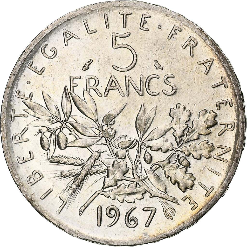 France, Semeuse, 5 Francs, 1967, Paris, SUP, Argent, KM:926, Le Franc:F.340