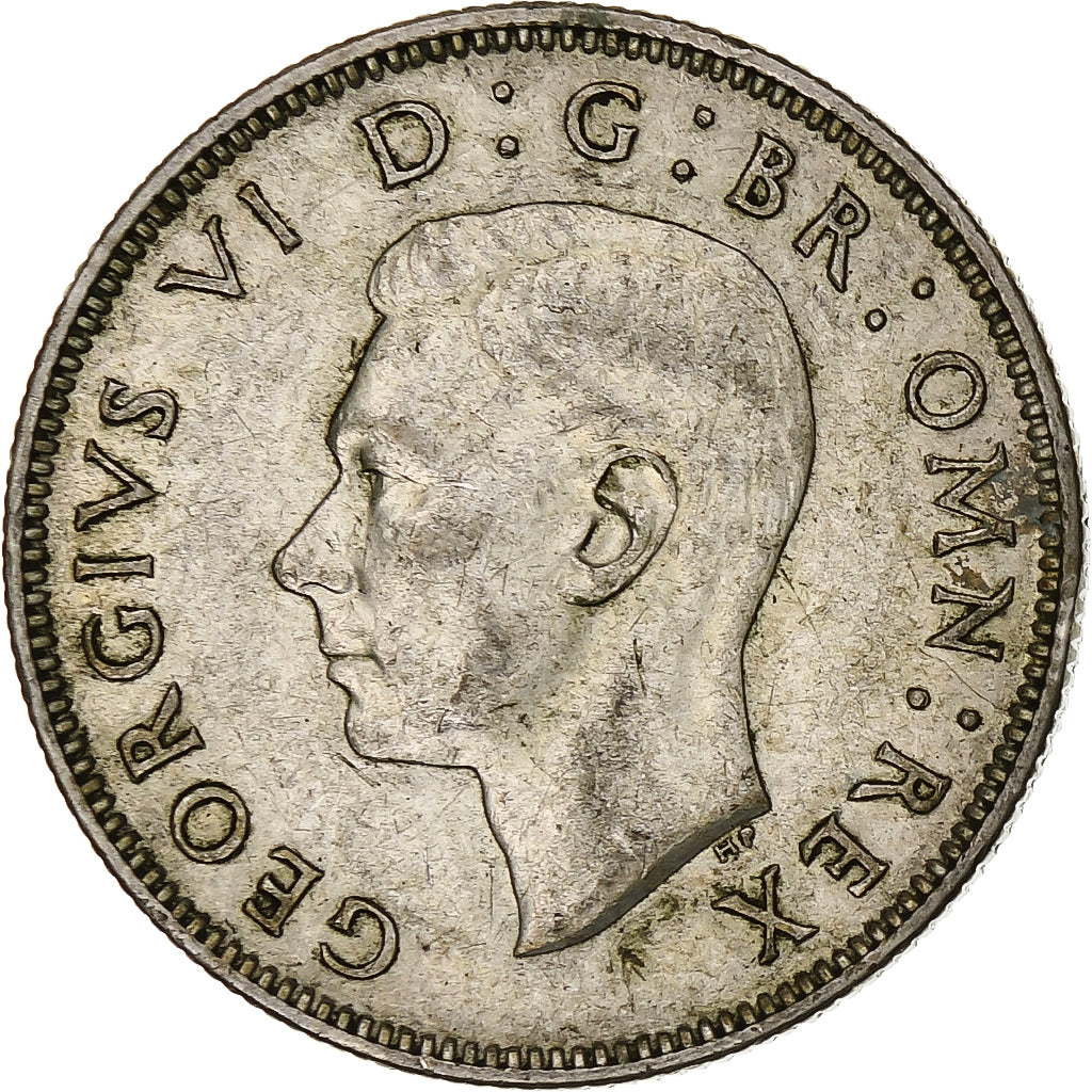 Gran Bretagna, George VI, Florin, Two Shillings, 1943, BB+, Argento, KM:855