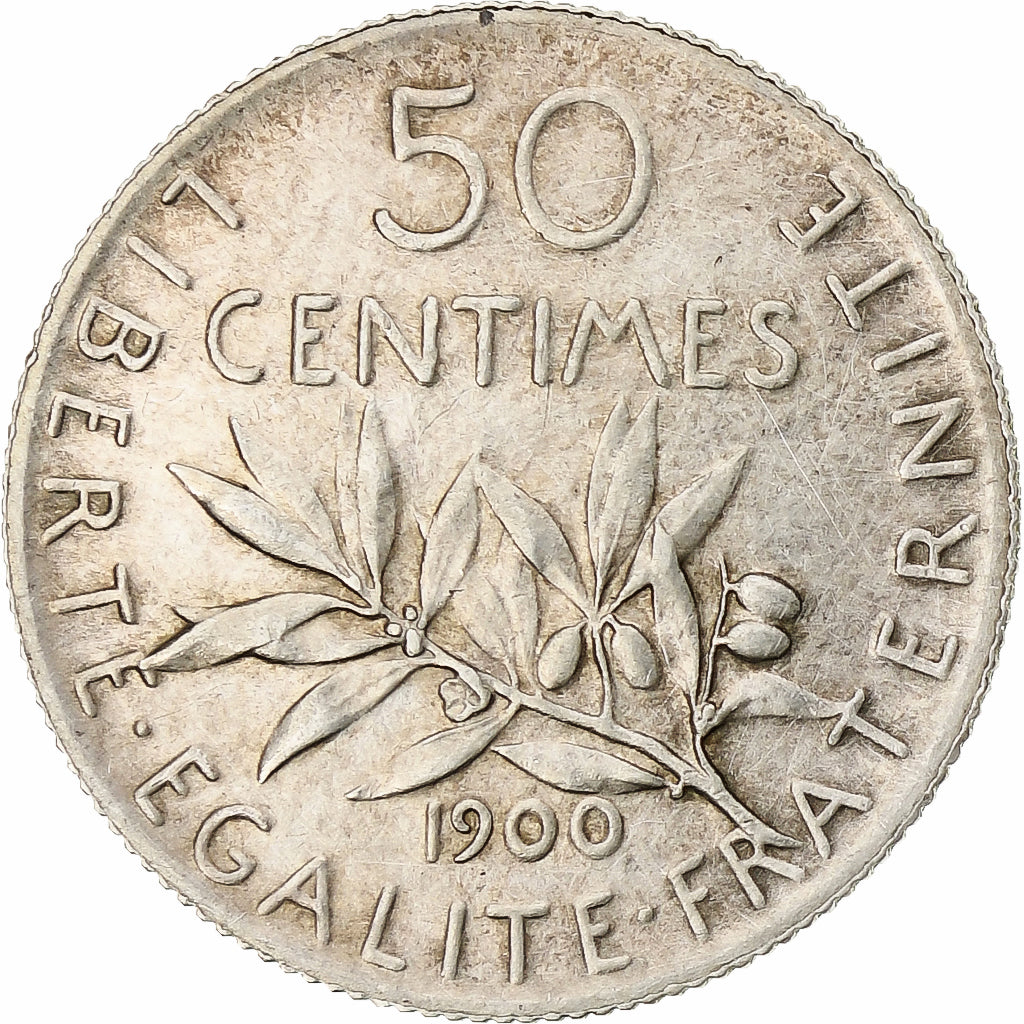 Frankrijk, Semeuse, 50 Centimes, 1900, Paris, PR, Zilver, KM:854, Gadoury:420