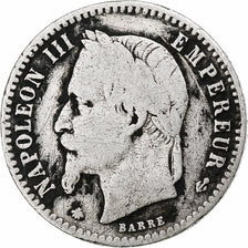 Francia, Napoleon III, 50 Centimes, 1867, Paris, BC, Plata, KM:814.1