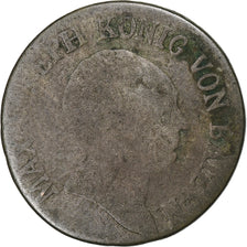 Kingdom of Bavaria, Maximilian I, 6 Kreuzer, 1809, Munich, Silver, VG(8-10)