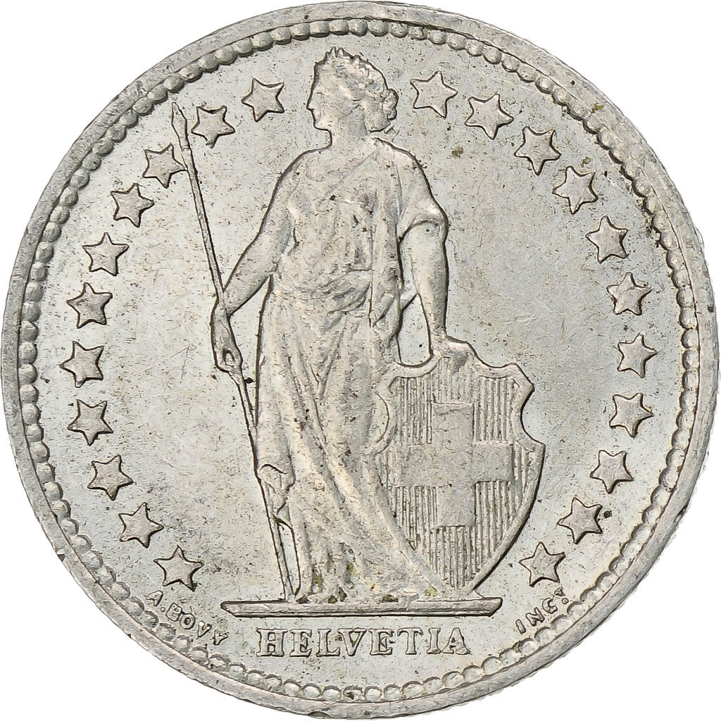 Szwajcaria, 1/2 Franc, 1957, Bern, AU(50-53), Srebro, KM:23