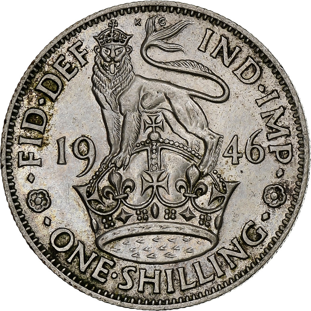 Groot Bretagne, George VI, Shilling, 1946, PR+, Zilver, KM:854