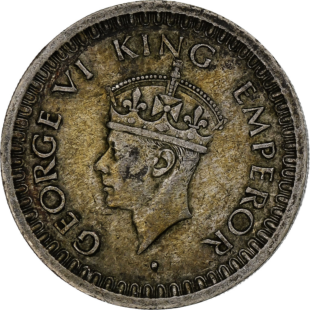 INDIA-BRITISH, George VI, 1/2 Rupee, 1945, Bombay, SS+, Silber, KM:552