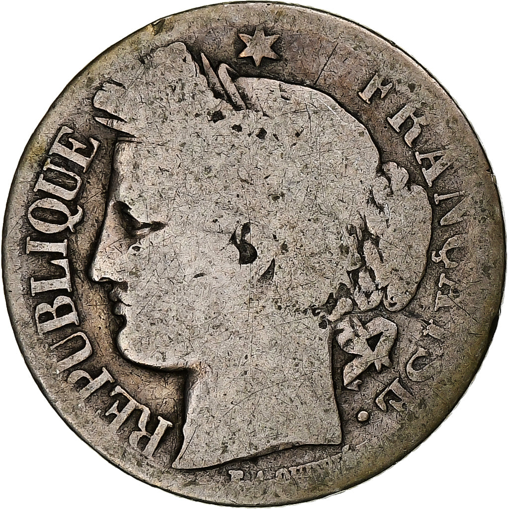France, Cérès, Franc, 1849, Paris, VG(8-10), Silver, KM:759.1