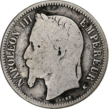 Frankrijk, Napoleon III, Napoléon III, Franc, 1867, Bordeaux, ZG+, Zilver