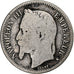 France, Napoleon III, Napoléon III, Franc, 1867, Bordeaux, F(12-15), Silver