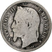 Frankrijk, Napoleon III, Napoléon III, Franc, 1867, Bordeaux, ZG+, Zilver