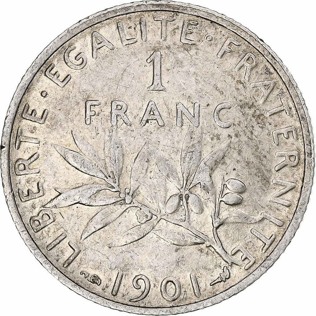 France, Semeuse, Franc, 1901, Paris, TTB+, Argent, Gadoury:467, KM:844.1