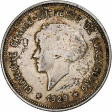 Luxembourg, Charlotte, 5 Francs, 1929, AU(55-58), Silver, KM:38
