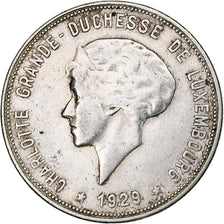 Luxembourg, Charlotte, 10 Francs, 1929, Luxembourg, AU(55-58), Silver, KM:39
