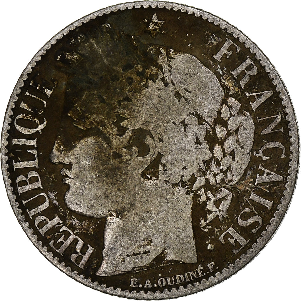 França, Franc, Cérès, 1894, Paris, Prata, F(12-15), Gadoury:465a, Le
