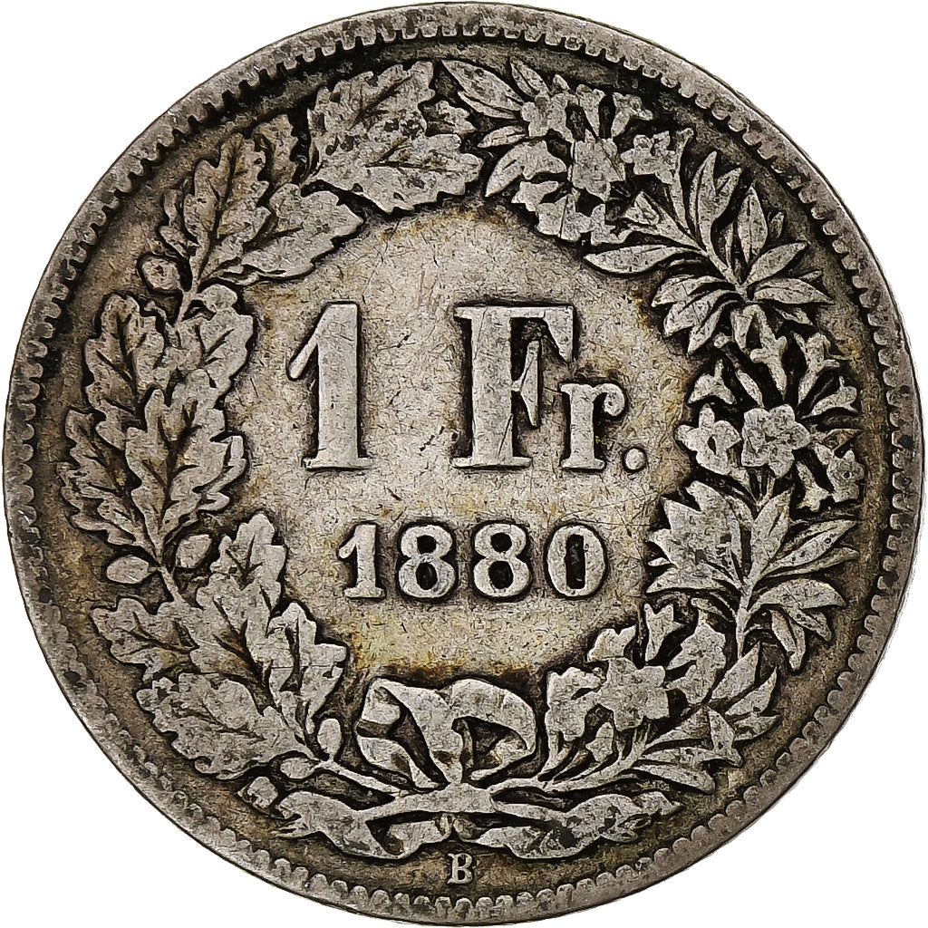 Switzerland, Franc, 1880, Bern, Silver, F(12-15), KM:24