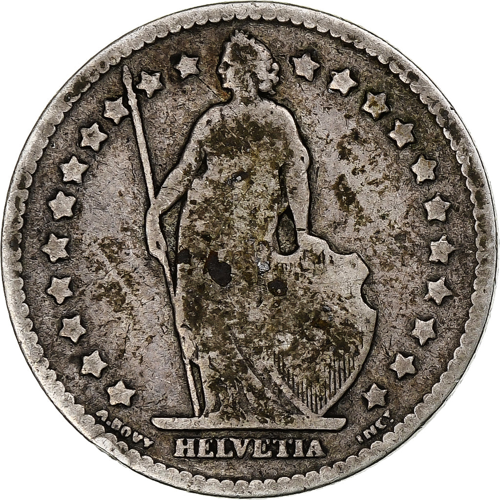 Switzerland, Franc, 1880, Bern, Silver, VF(20-25), KM:24