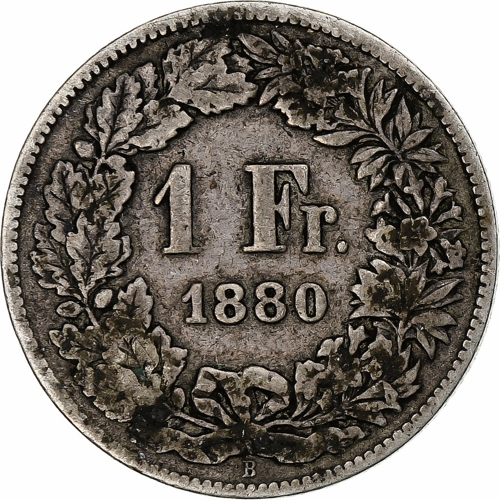 Switzerland, Franc, 1880, Bern, Silver, VF(20-25), KM:24