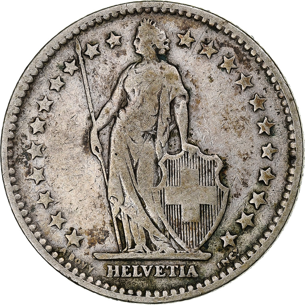 Switzerland, 2 Francs, 1886, Bern, Silver, VF(20-25), KM:21